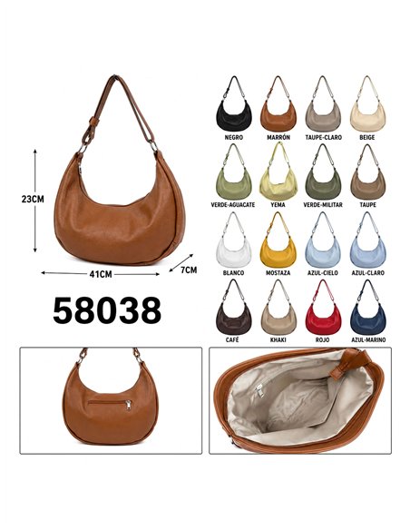 Bolso de hombro media luna de piel