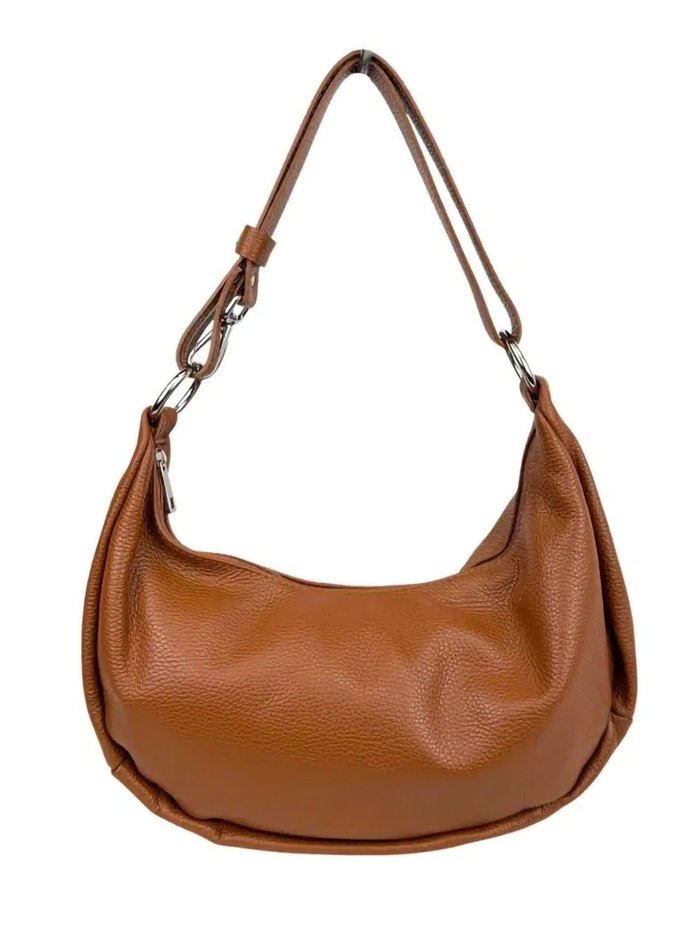 Bolso de hombro media luna de piel