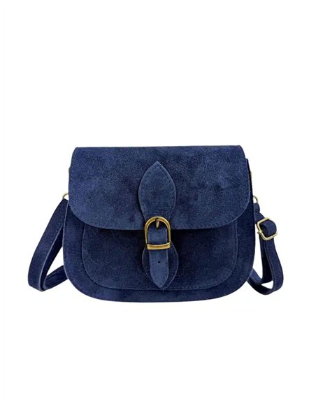 Schultertasche aus Wildleder mit Überschlag