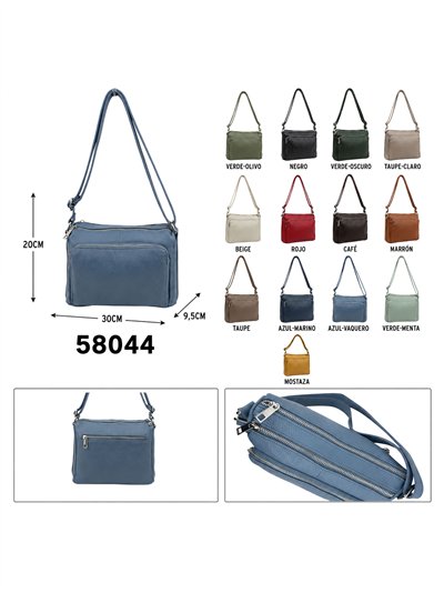 Bolso bandolera de piel con cuatro bolsillos 2