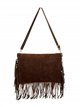 Bolso bandolera de piel serraje con flecos