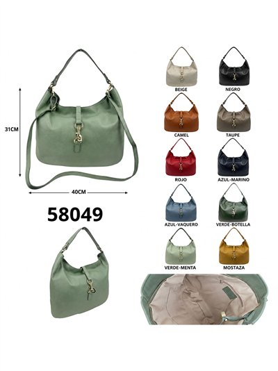 Bolso hobo de piel con hebilla frontal 2