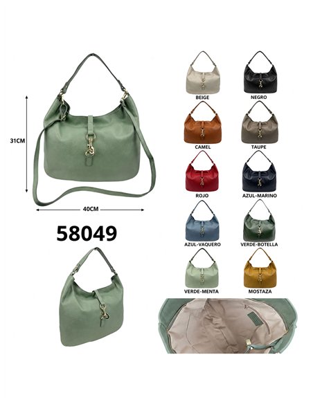 Bolso hobo de piel con hebilla frontal