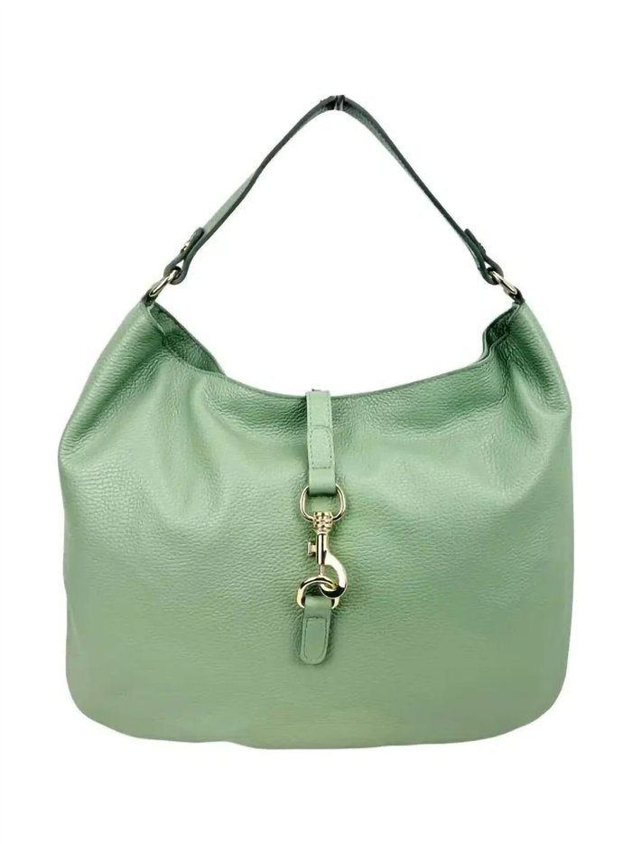 Bolso hobo de piel con hebilla frontal