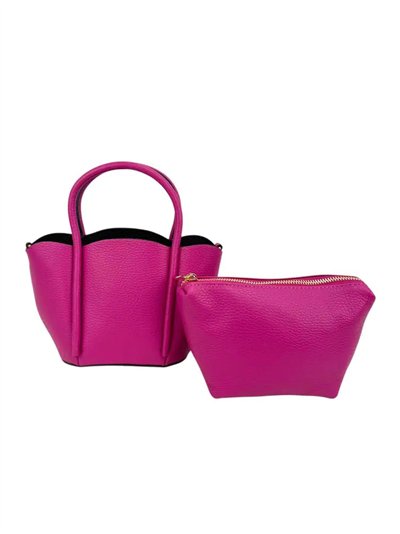 Bolso de mano de piel con neceser