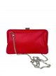 Bolso clutch de piel con cadena