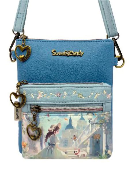 Bolso bandolera estampado con doble cremallera Sweet Candy