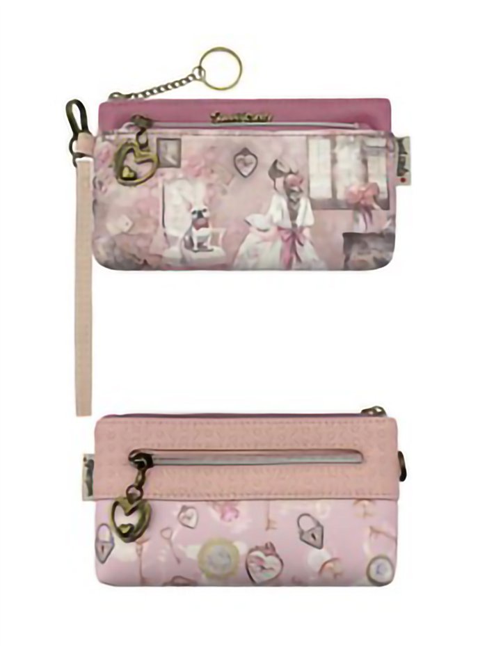 Monedero plano estampado con doble cremallera Sweet Candy