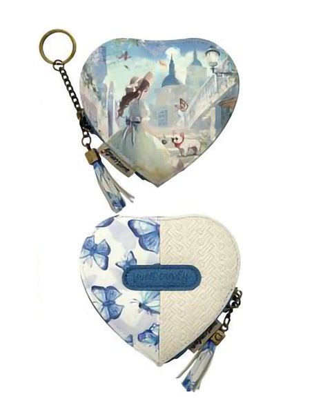 Monedero corazón estampado con llavero Sweet Candy