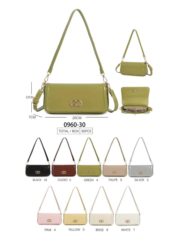 Bolso baguette efecto charol