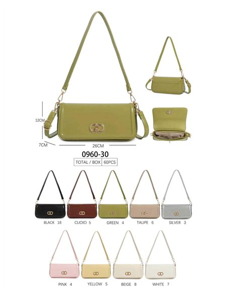 Bolso baguette efecto charol