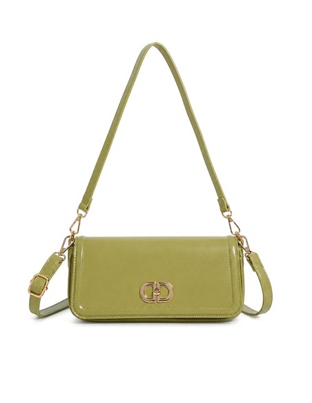 Bolso baguette efecto charol