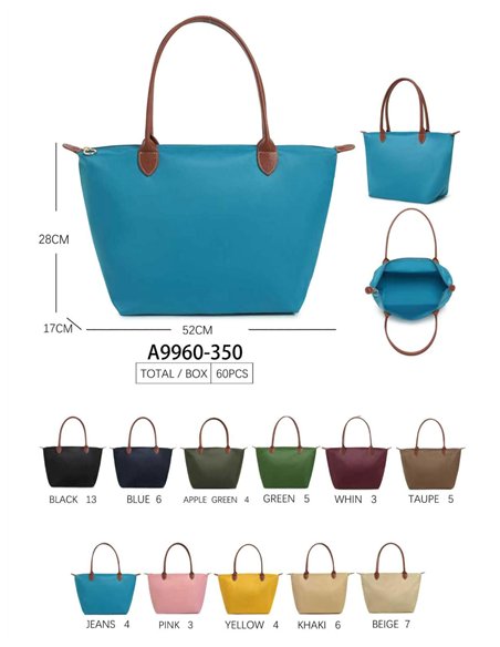 Bolso shopper grande con asas contraste