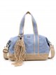 Bolso bowling lino combinado con borla