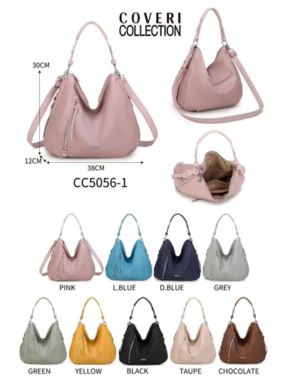 Bolso hobo grande nylon con cremallera frontal 2