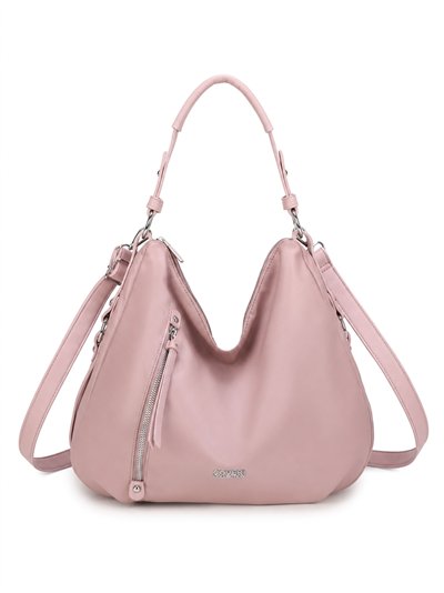 Bolso hobo grande nylon con cremallera frontal