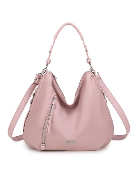 Bolso hobo grande nylon con cremallera frontal