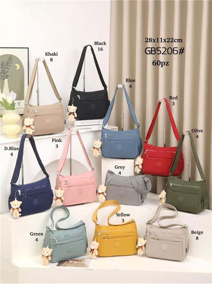 Bolso bandolera de nylon con múltiples bolsillos