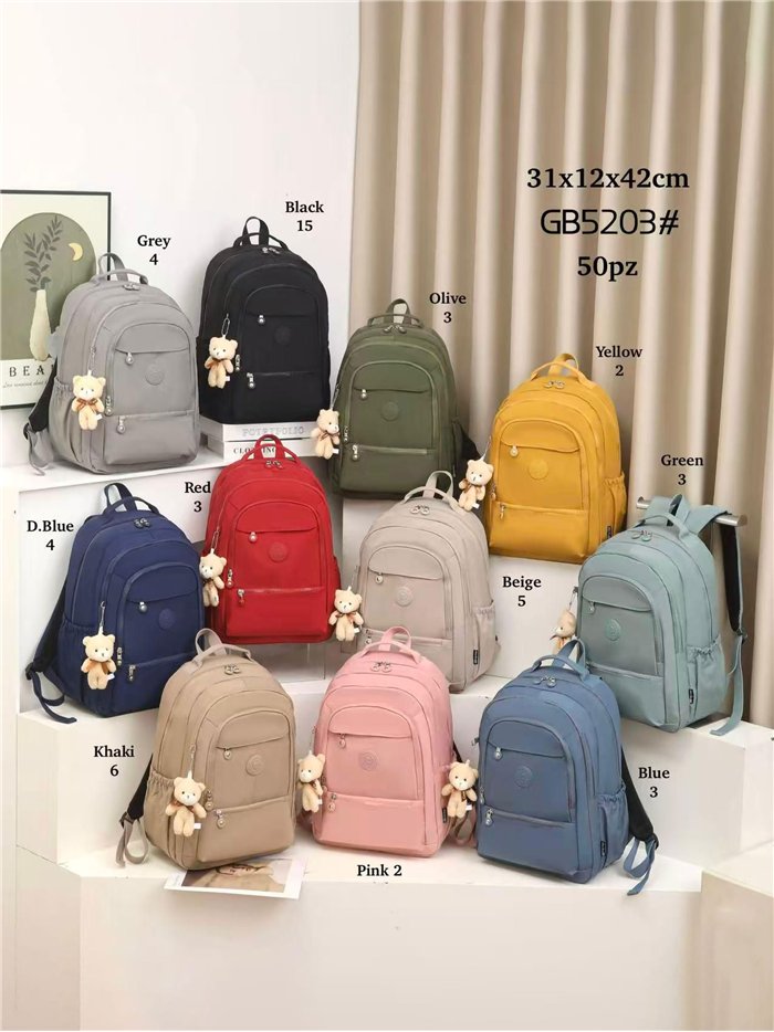 Mochila urbana de nylon con múltiples bolsillos