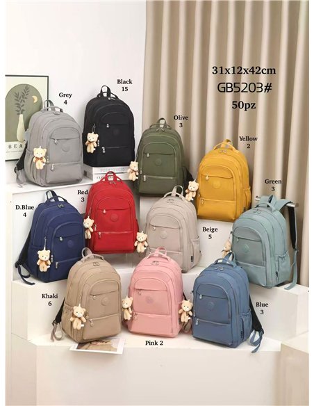 Mochila urbana de nylon con múltiples bolsillos
