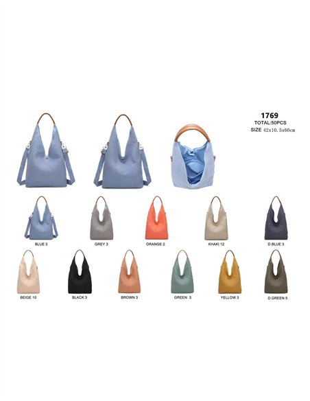 Bolso de hombro lino