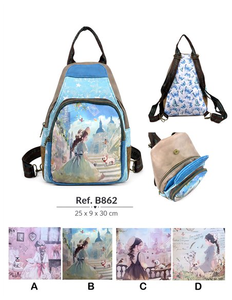 Mochila mediana estampada Sweet Candy