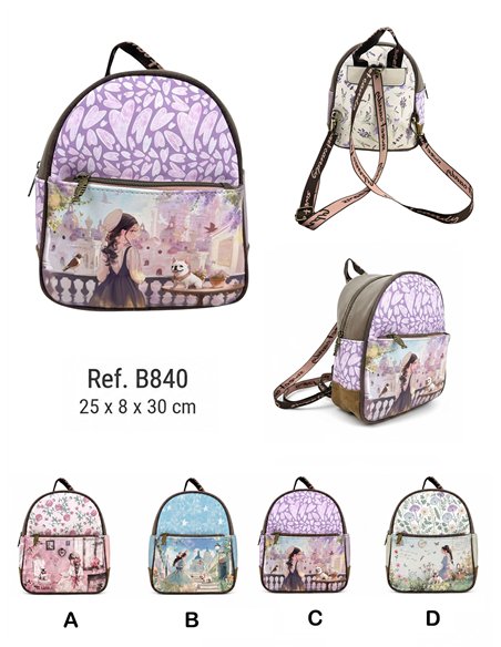 Mochila mediana estampada Sweet Candy