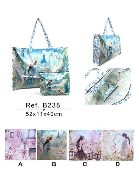 Bolso de playa con neceser a juego Sweet Candy