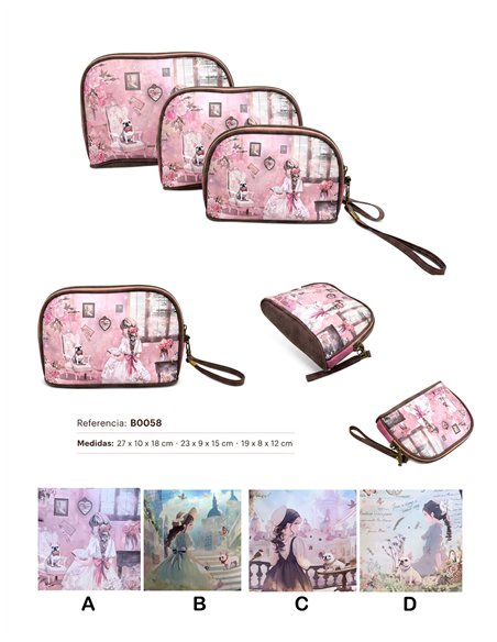 Pack de 3 neceseres estampados Sweet Candy