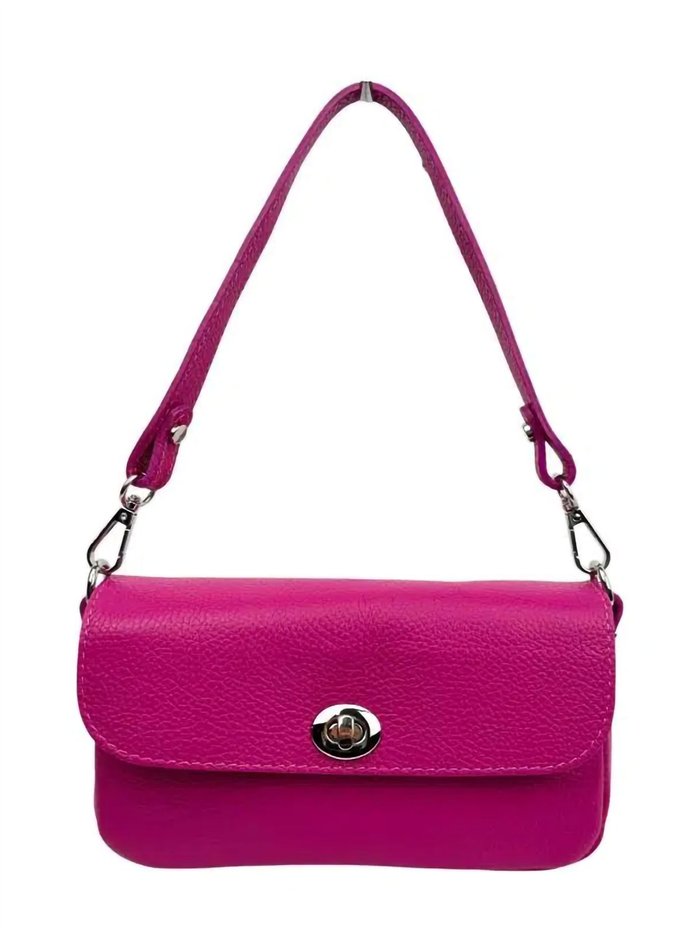 Bolso de mano de piel con cierre giratorio