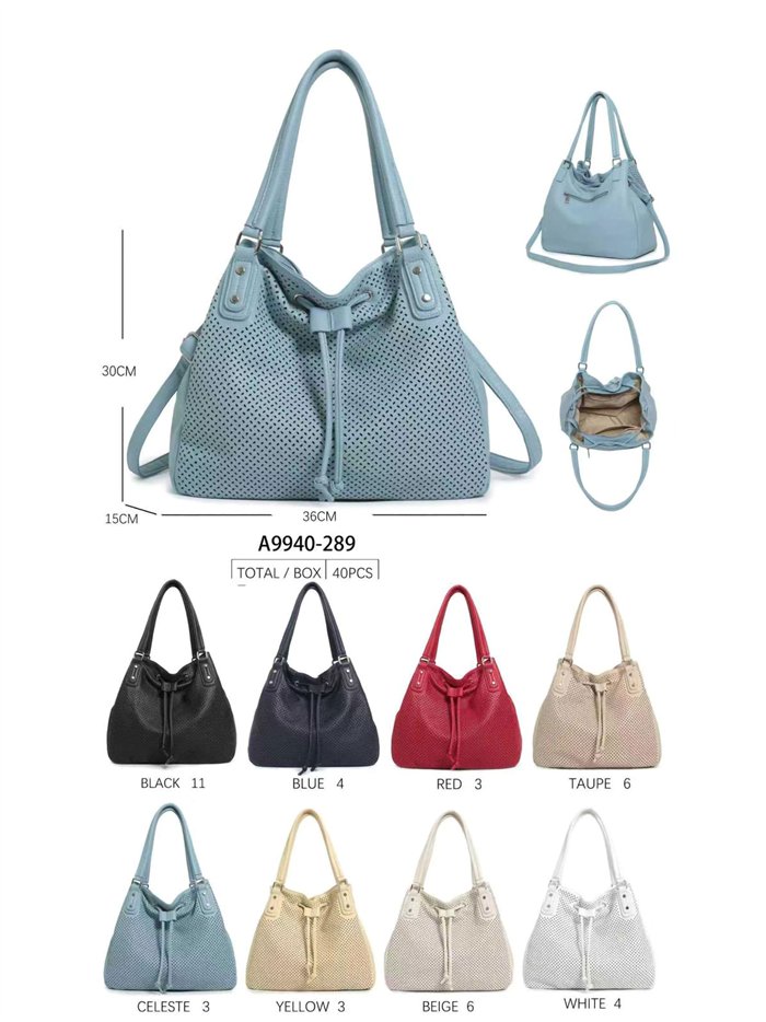 Bolso saco perforado con cordón