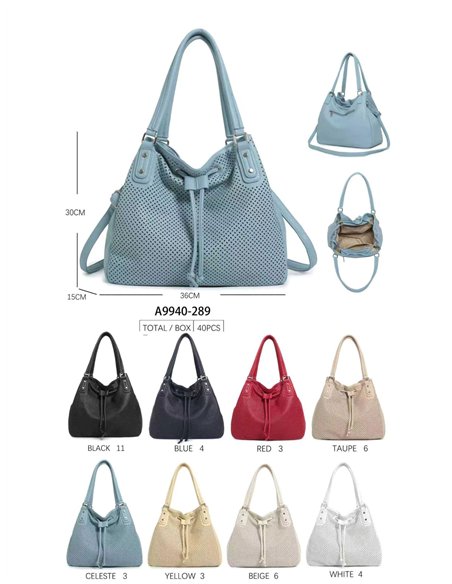 Bolso saco perforado con cordón