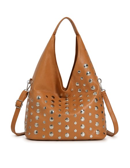 Bolso hobo con tachuelas