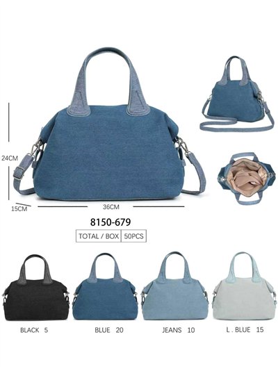 Bolso bowling denim con correa 2