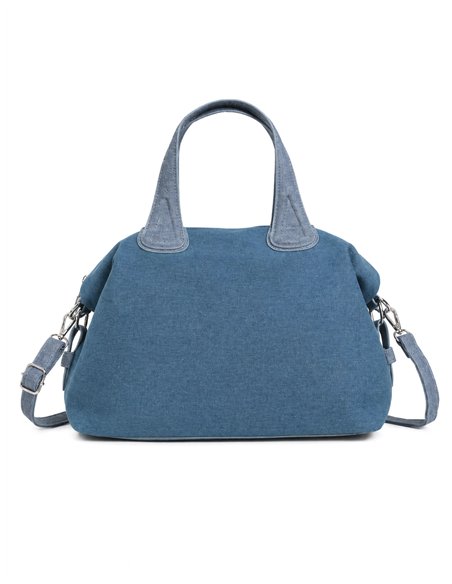 Bolso bowling denim con correa