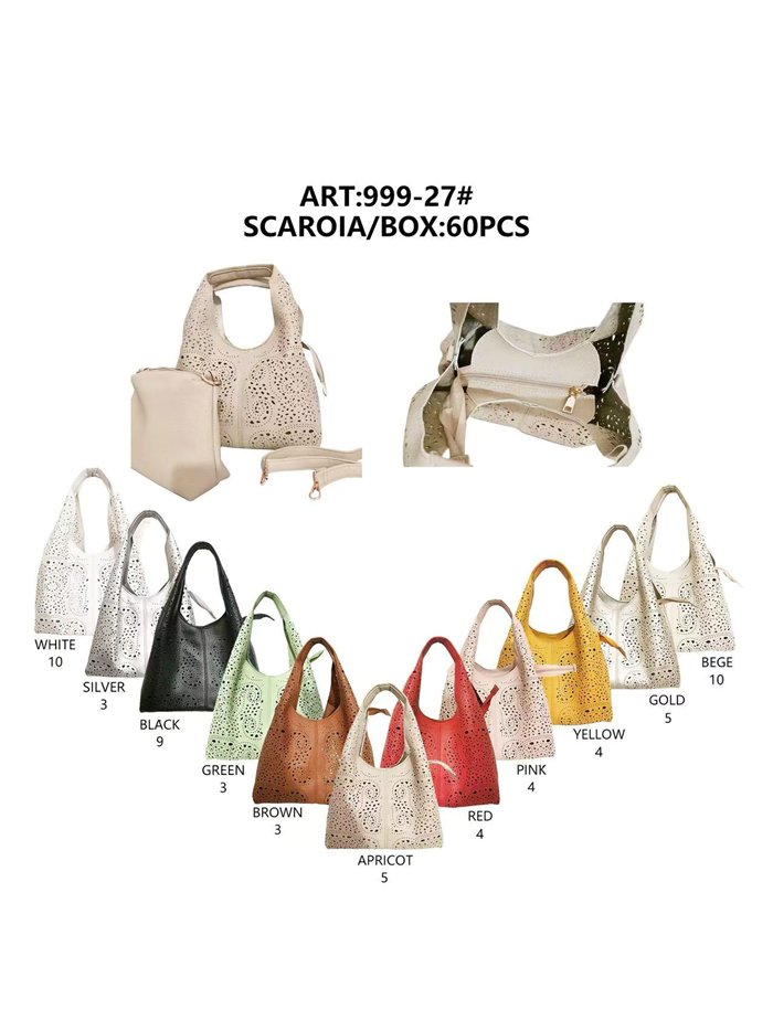 Bolso shopper calado con neceser interior