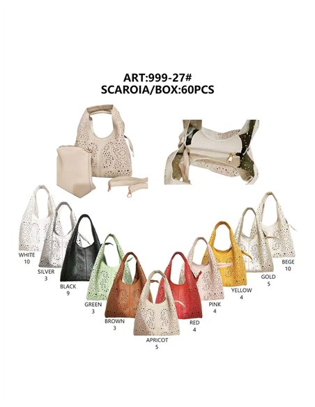 Bolso shopper calado con neceser interior
