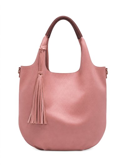 Bolso shopper con borla y neceser a juego