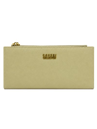 Cartera alargada con cremallera y colgante