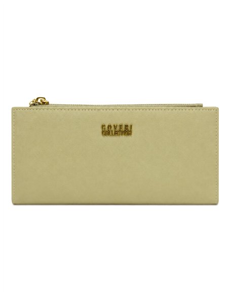 Cartera alargada con cremallera y colgante