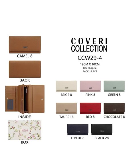 Cartera grande con solapa y múltiples compartimentos