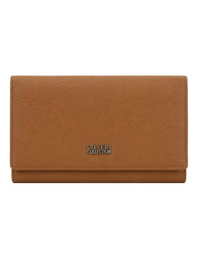 Cartera grande con solapa y múltiples compartimentos