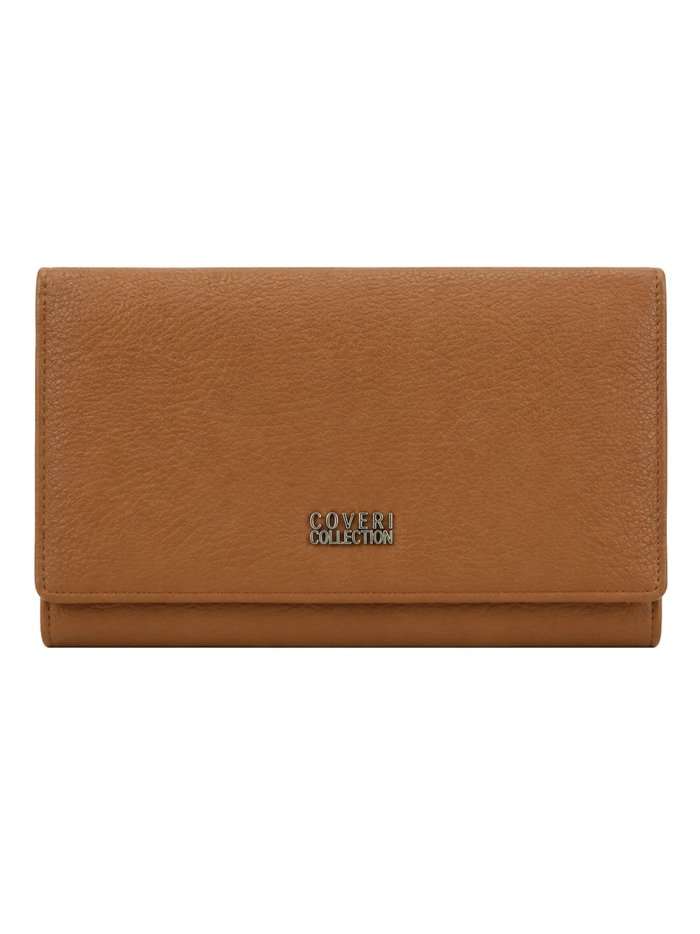 Cartera grande con solapa y múltiples compartimentos