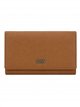 Cartera grande con solapa y múltiples compartimentos