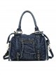 Bolso bowling efecto denim con bolsillos