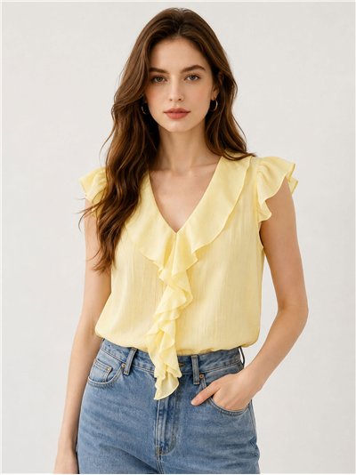 Blusa fluida con volantes