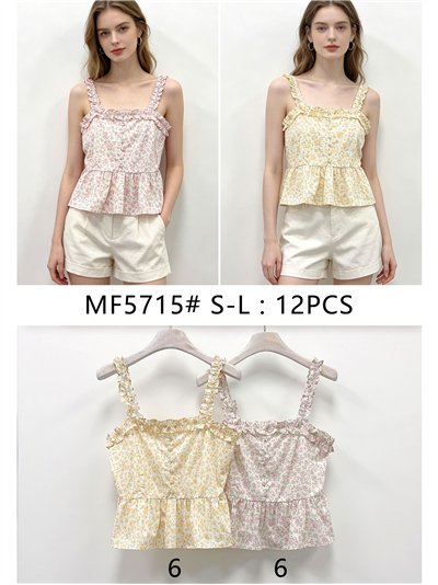 Top floral con tirantes y volante 2