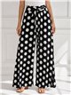 Pantalón palazzo lycra negro lunares