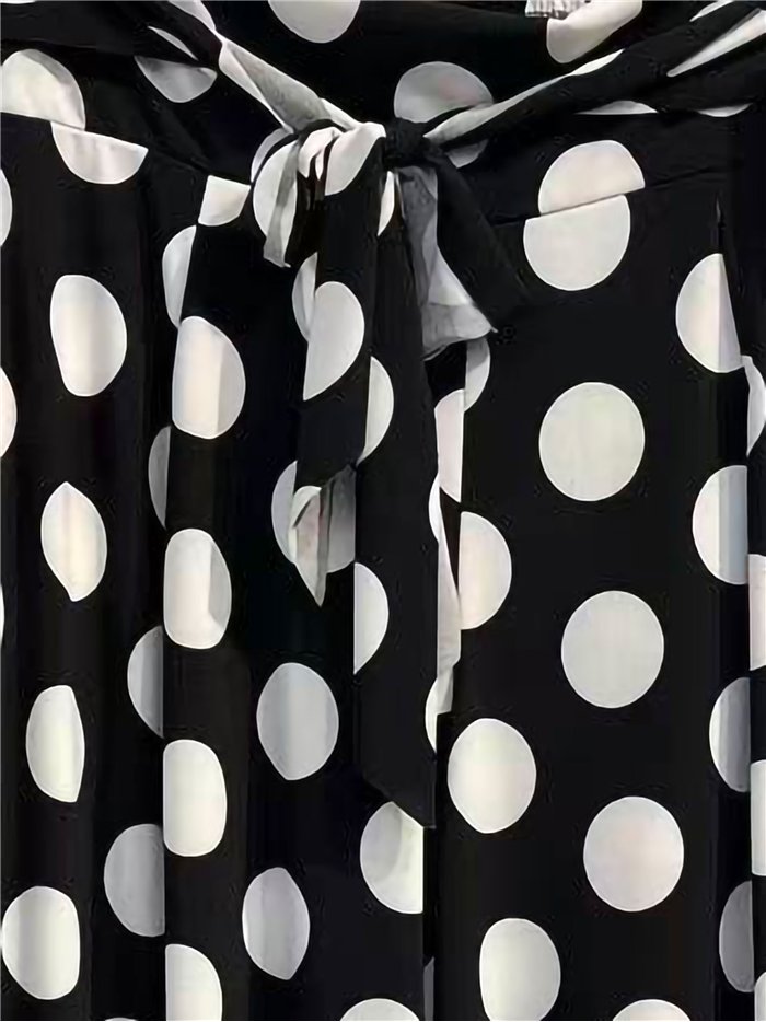 Pantalón palazzo lycra negro lunares