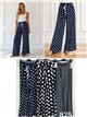 Pantalón palazzo lycra marino lunares
